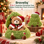 Braveliq™ 2-in-1 Surprise Christmas Tree with Hidden Teddy Bear Plush