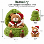 Braveliq™ 2-in-1 Surprise Christmas Tree with Hidden Teddy Bear Plush