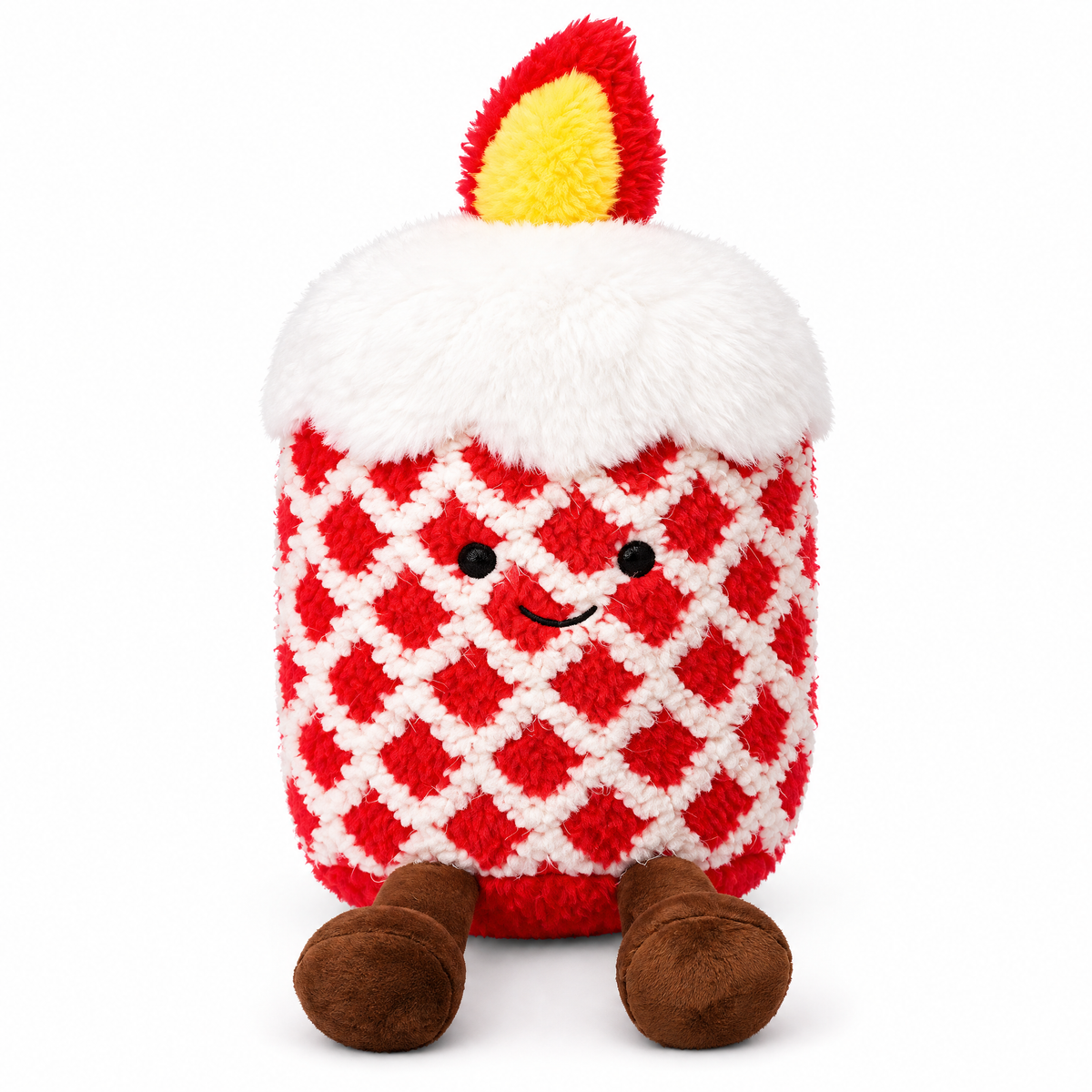 Braveliq™ Smiling Christmas Candle Plush with Dangling Legs