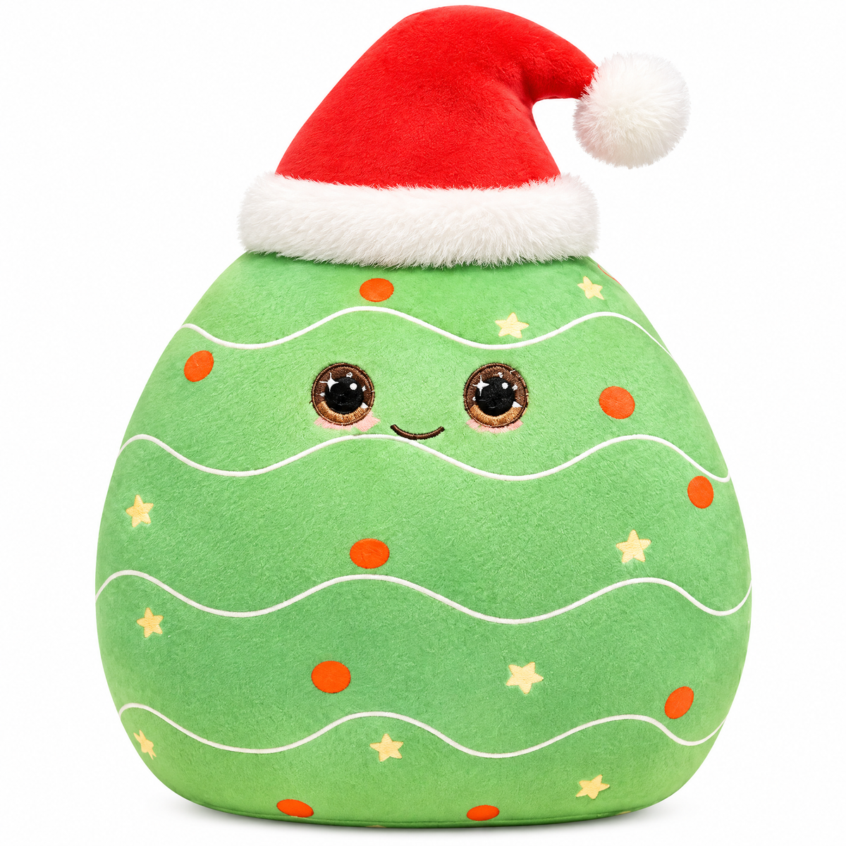Braveliq™ Cute Christmas Tree Plush Pillow with Santa Hat