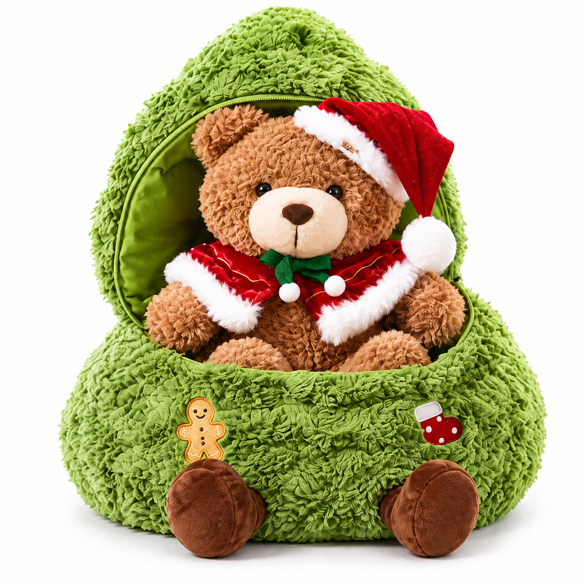 Braveliq™ 2-in-1 Surprise Christmas Tree with Hidden Teddy Bear Plush