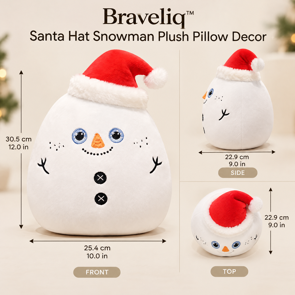 Braveliq™ Santa Hat Snowman Plush Pillow Decor