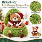 Braveliq™ 2-in-1 Surprise Christmas Tree with Hidden Teddy Bear Plush