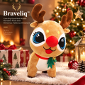 Braveliq™ Big-Eyed Red-Nosed Christmas Reindeer Plush