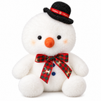 Braveliq™ Plush Snowman with Top Hat & Plaid Bow