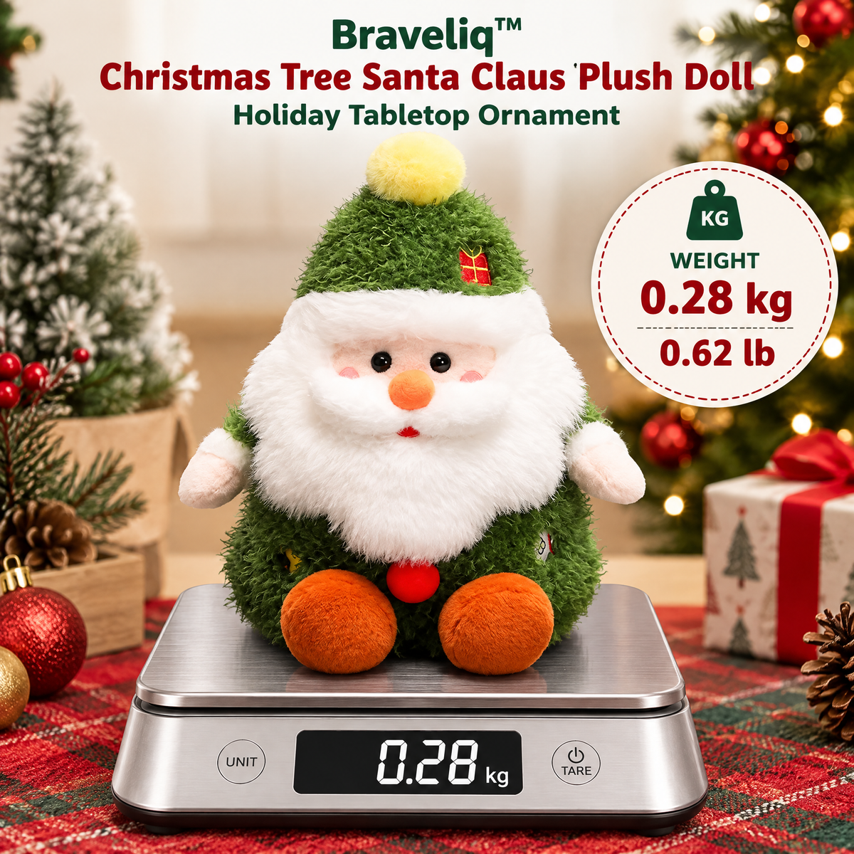 Braveliq™ Christmas Tree Santa Claus Plush Doll