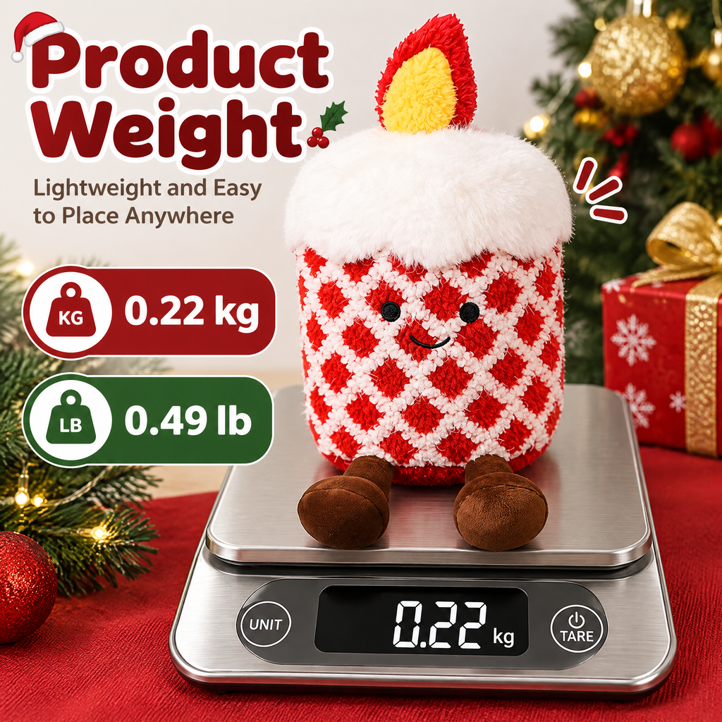 Braveliq™ Smiling Christmas Candle Plush with Dangling Legs