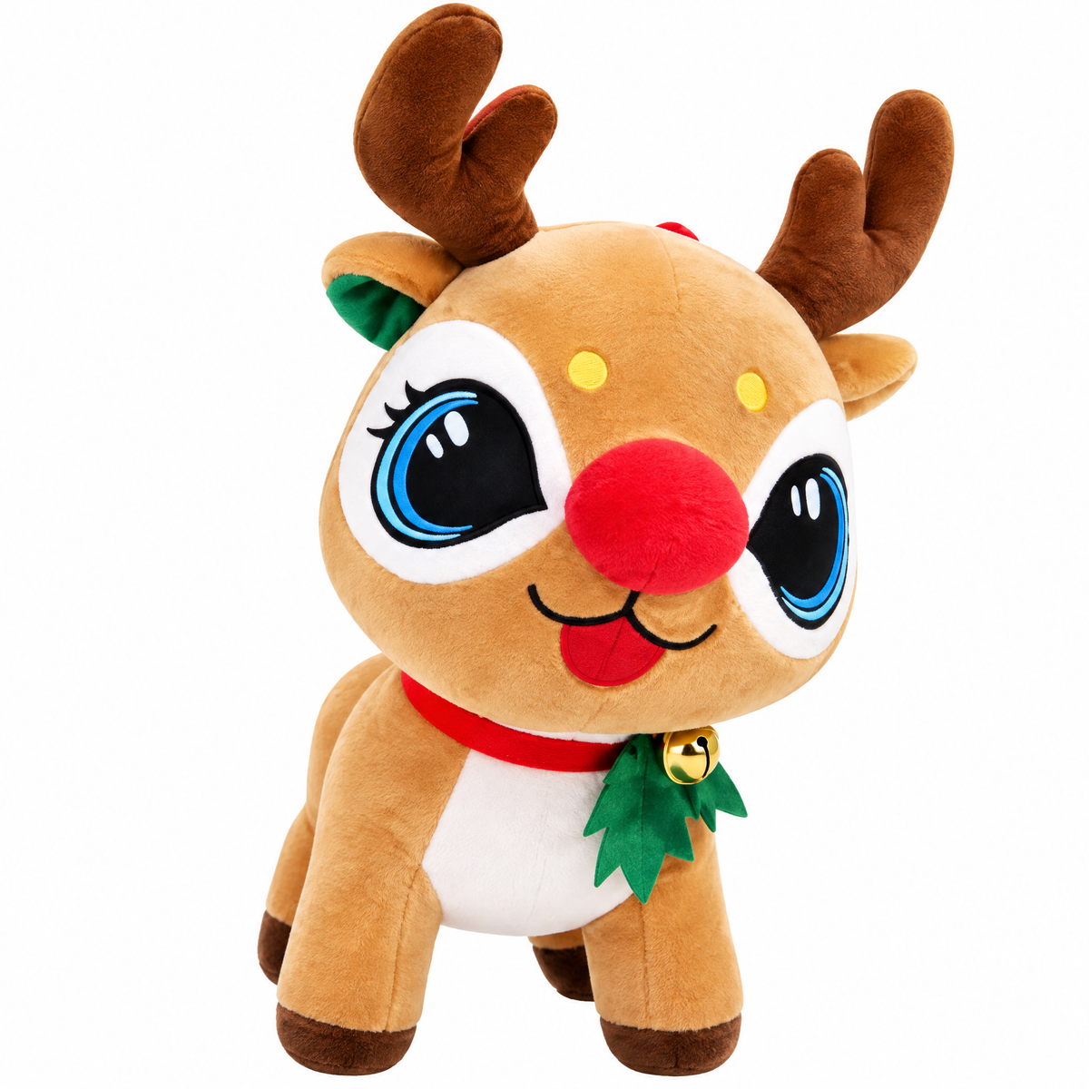 Braveliq™ Big-Eyed Red-Nosed Christmas Reindeer Plush