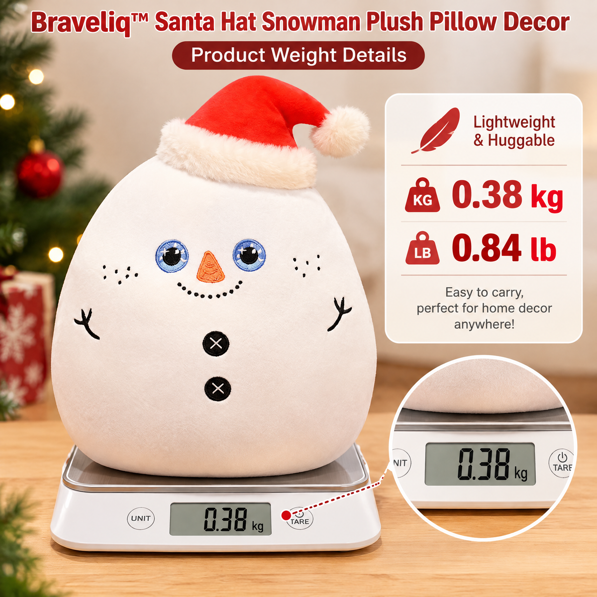 Braveliq™ Santa Hat Snowman Plush Pillow Decor