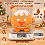 Braveliq™ Cone Frosting Gingerbread Man Plush Christmas Ornament